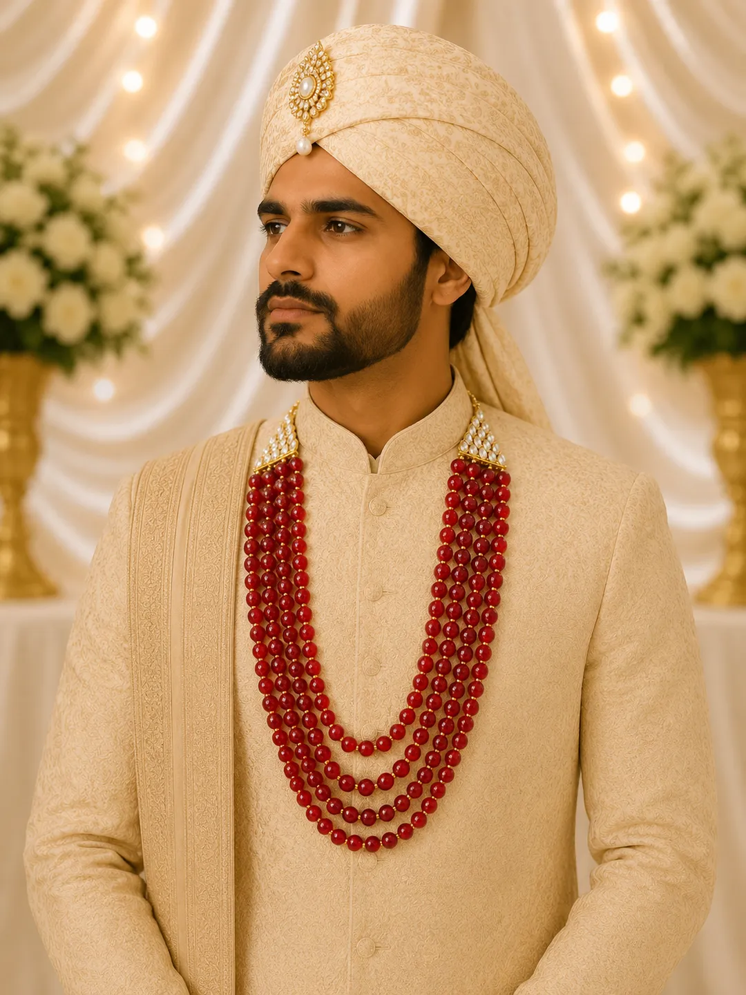 Maharaja Ruby Royale Groom Mala