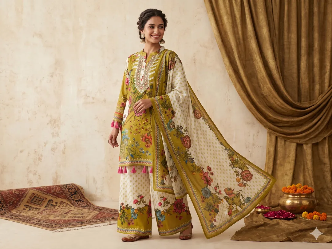Olive Bloom Suit