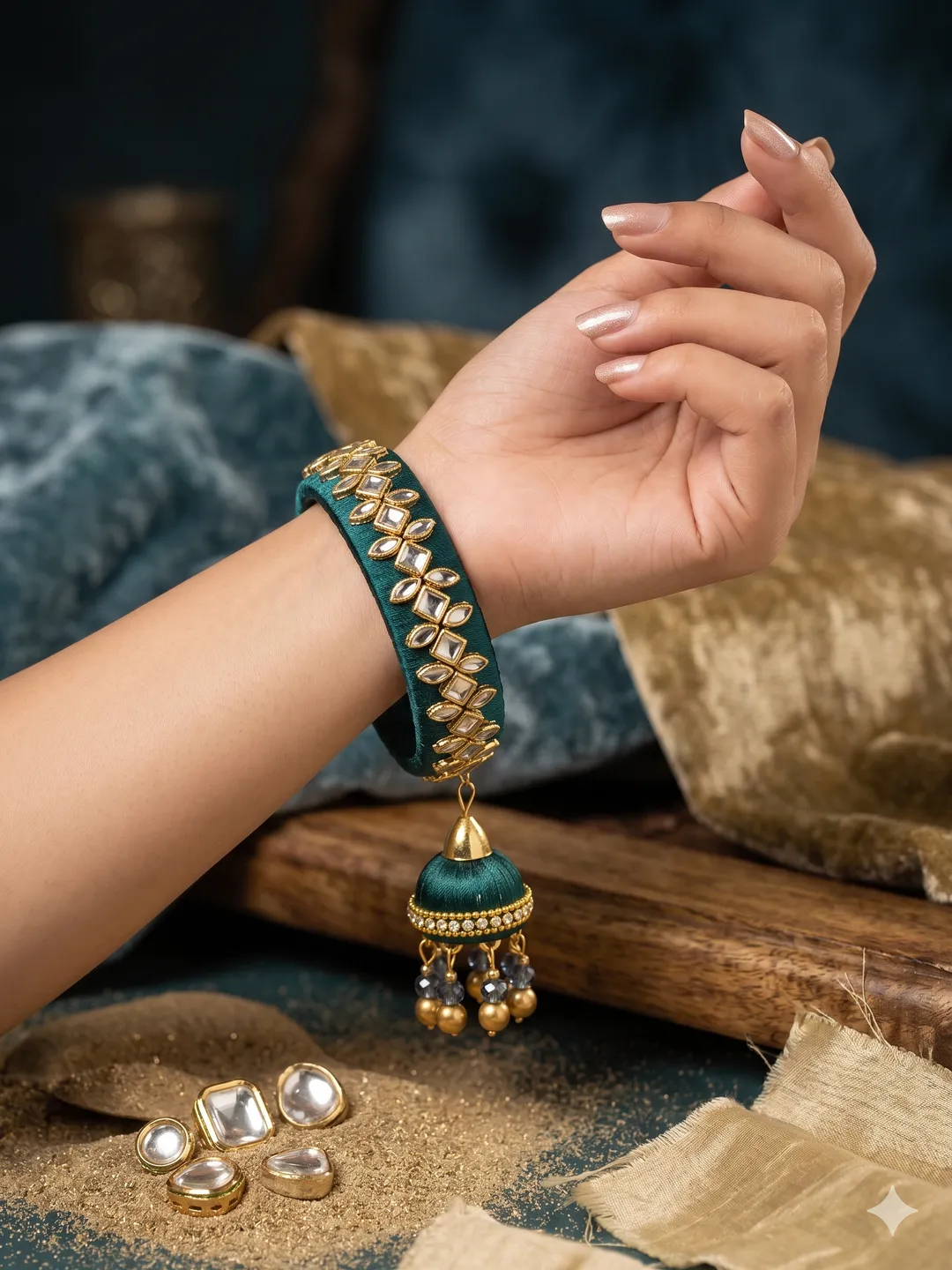 Dark Green Punjabi Jhumki Bangle