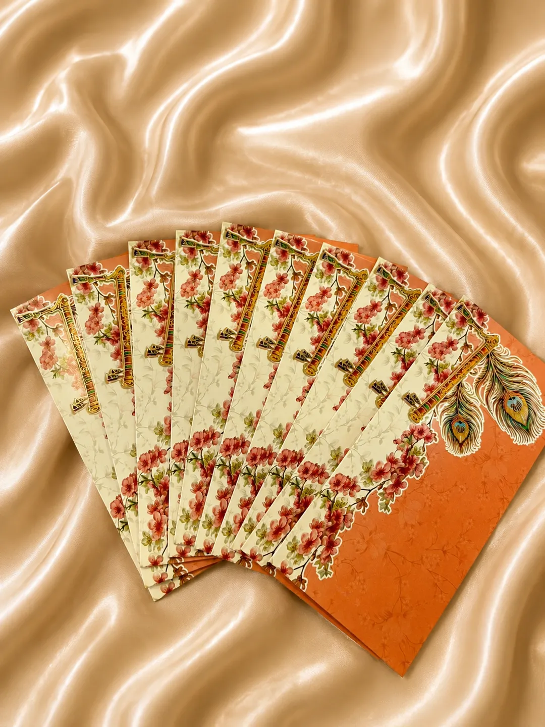 Peacock Blossom Shagun Envelope Set (Pack of 10)