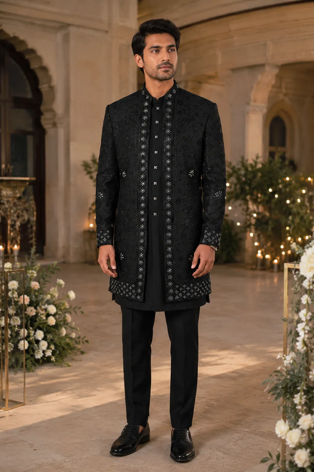 Royal Noir Groom Sherwani
