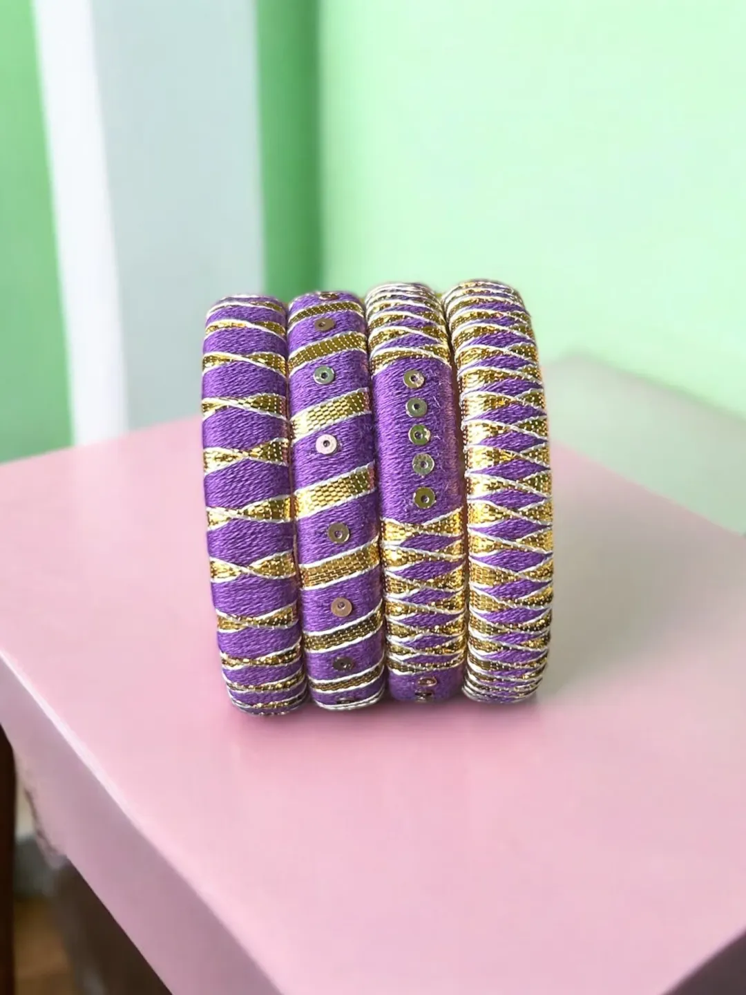 Purple Pop Bangles Set of 4