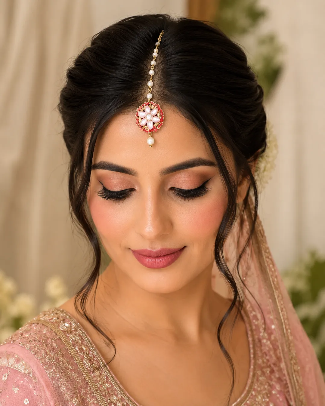 Pearl Blossom Maang Tikka