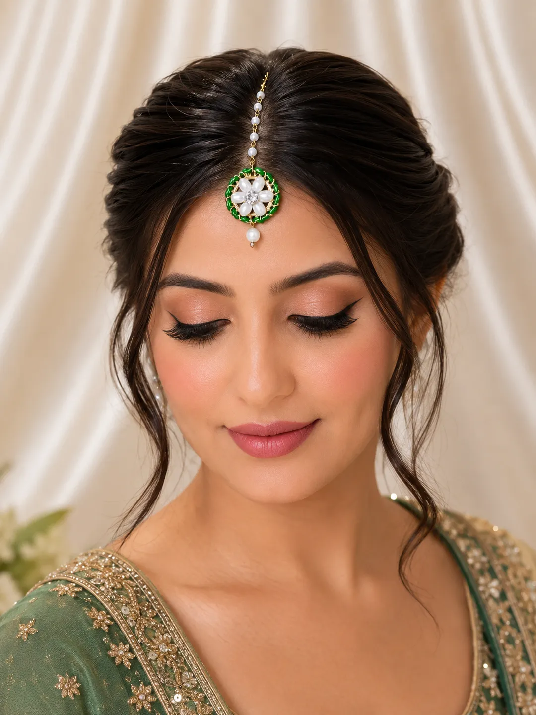 Emerald Bloom Maang Tikka