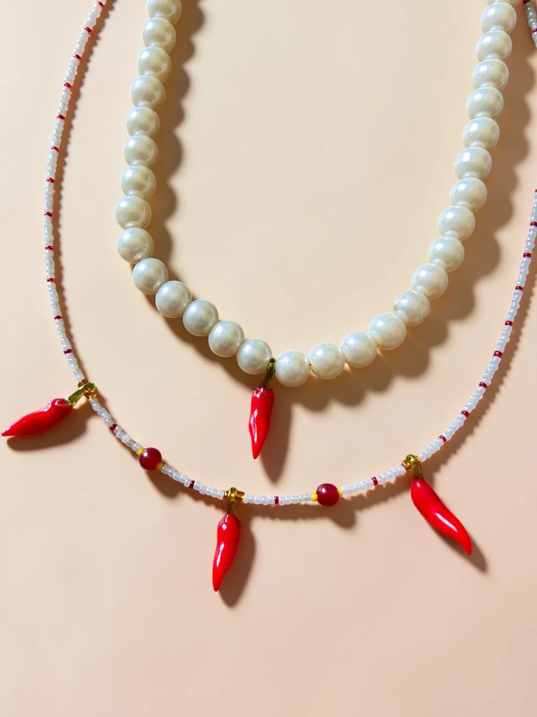 Glass Layered Mirchi Necklace