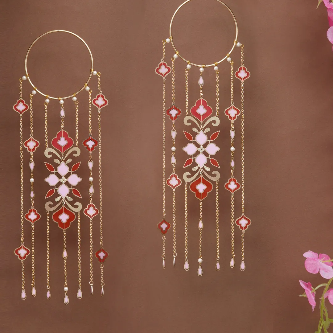 Floral Enamel Bridal Kaleere Set Of 2 Pieces