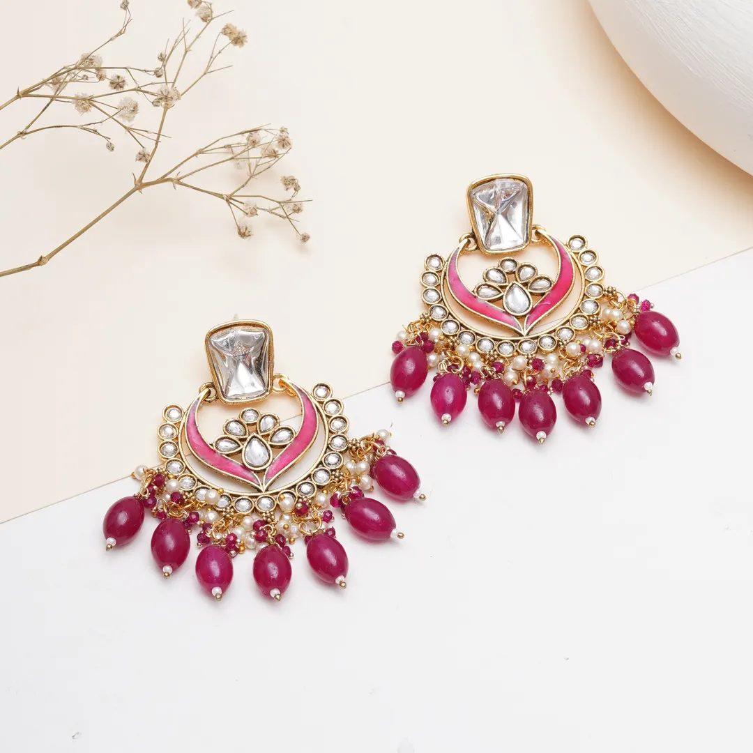 Royal Kundan Meenakari Earrings