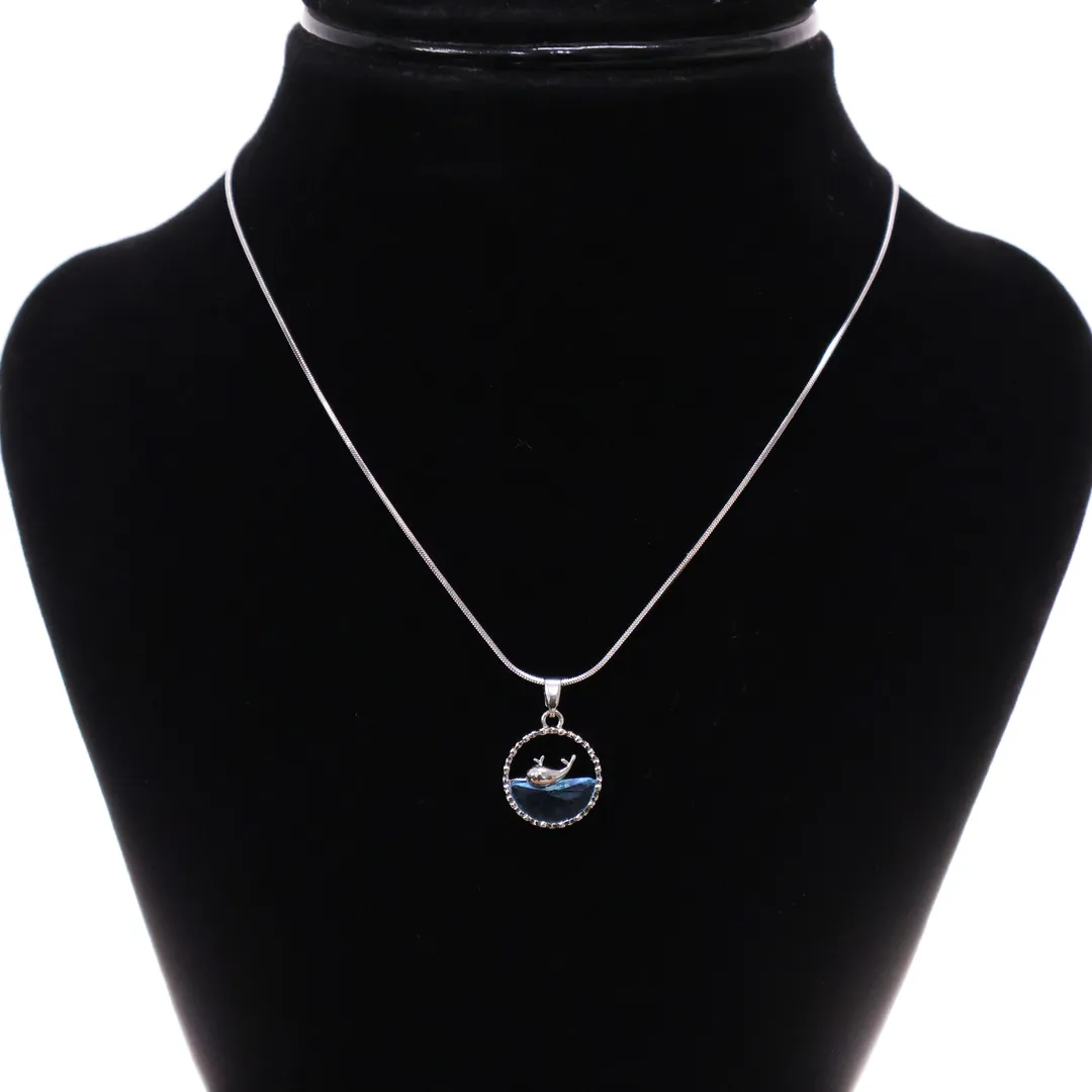 Silver Whale Pendant Necklace