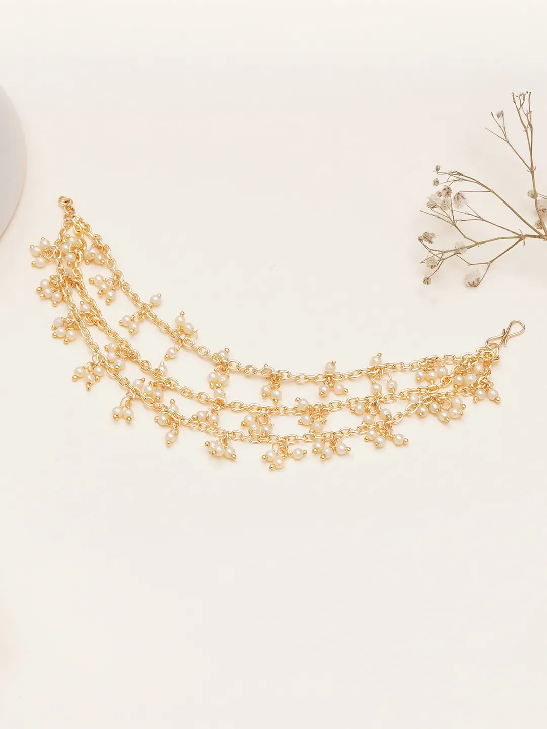 Pearl Cluster Layered Single Hair Chain
