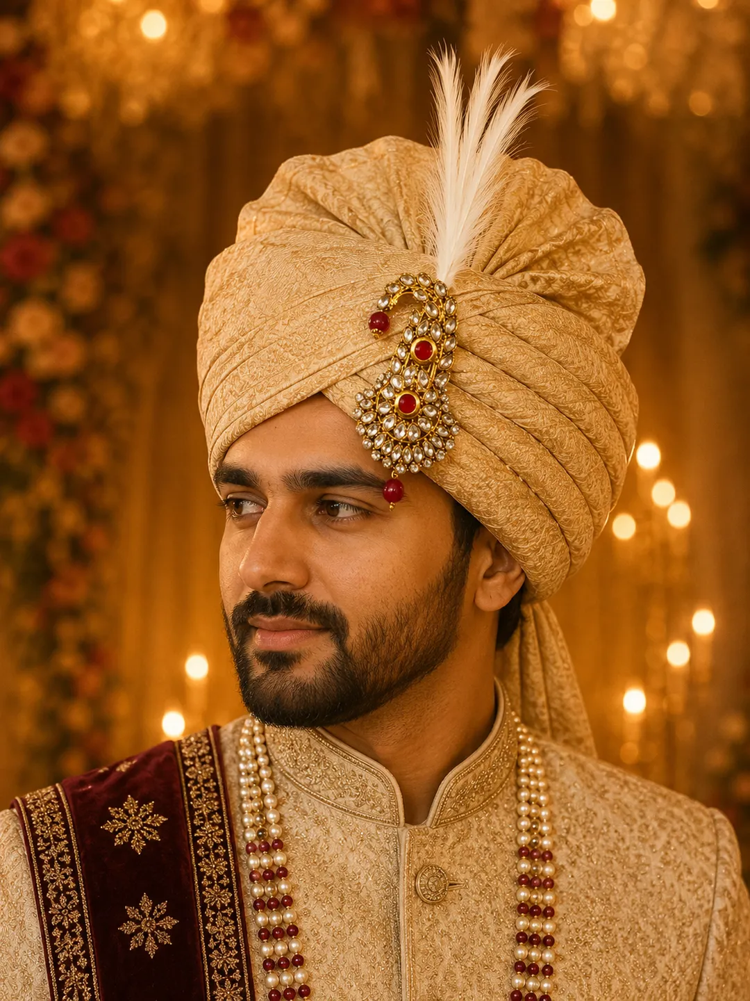 Royal Ruby Kundan Kalgi