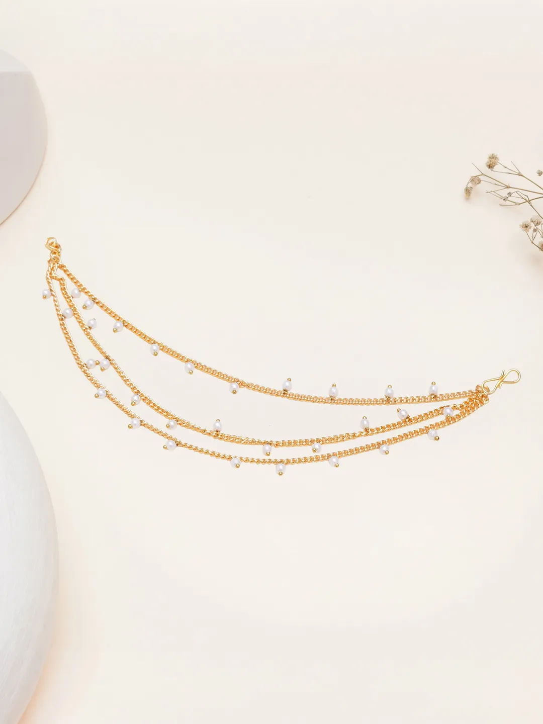 Pearl Cascade Single Hair Chain
