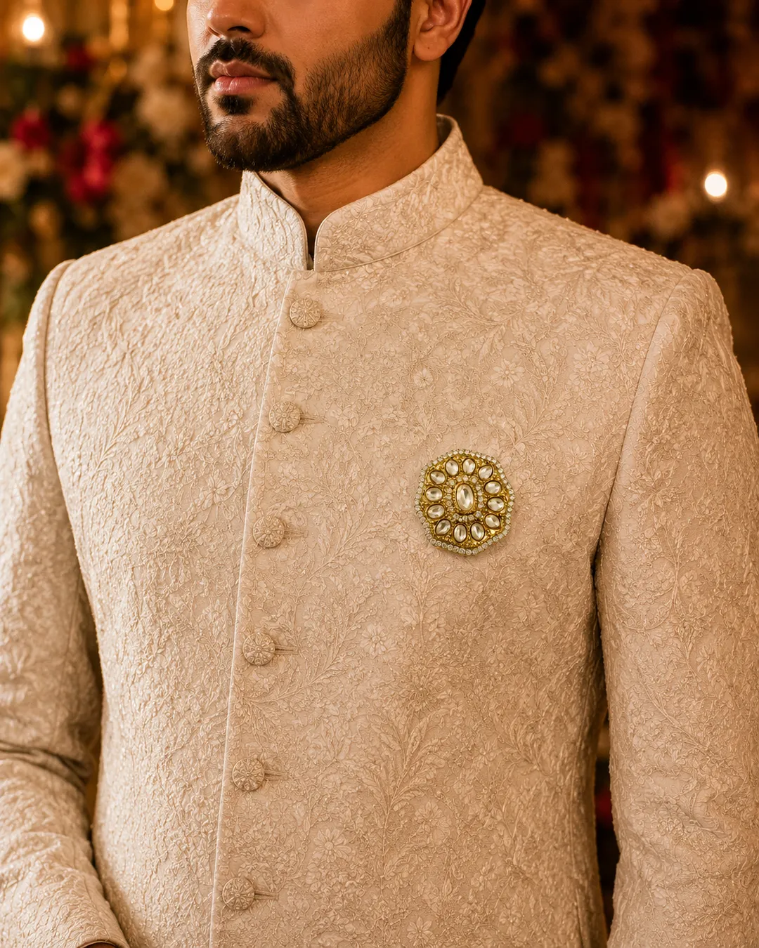 Noor Mahal Kundan Brooch