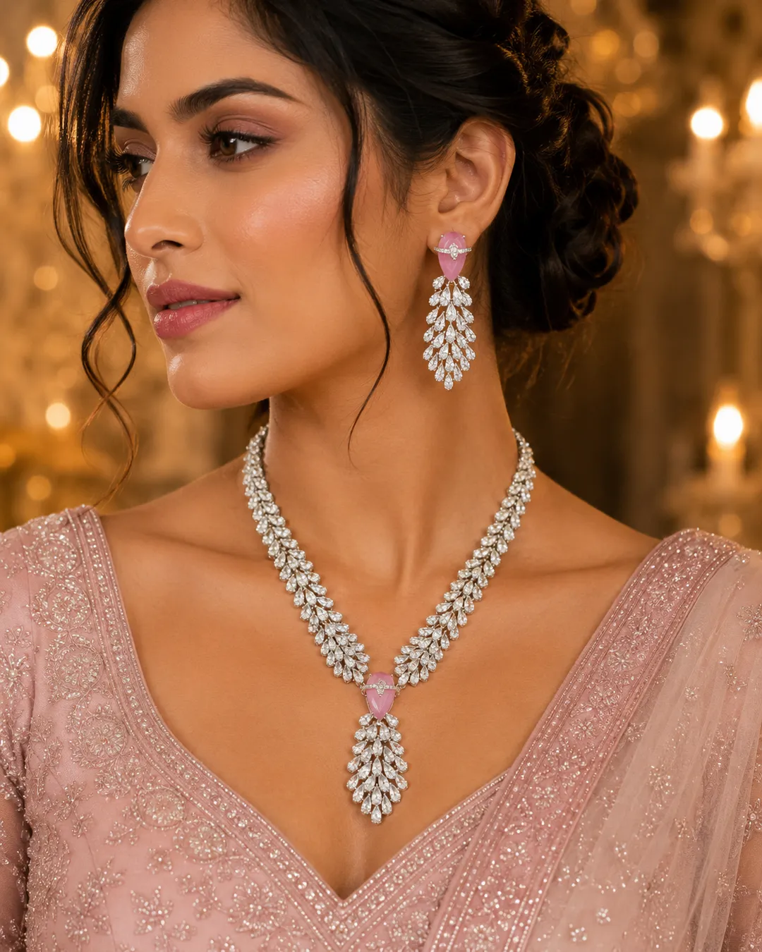Rosé Cascade Diamond Set