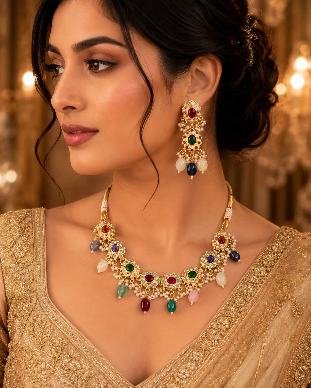 Rang Mahal Navratna Choker Set