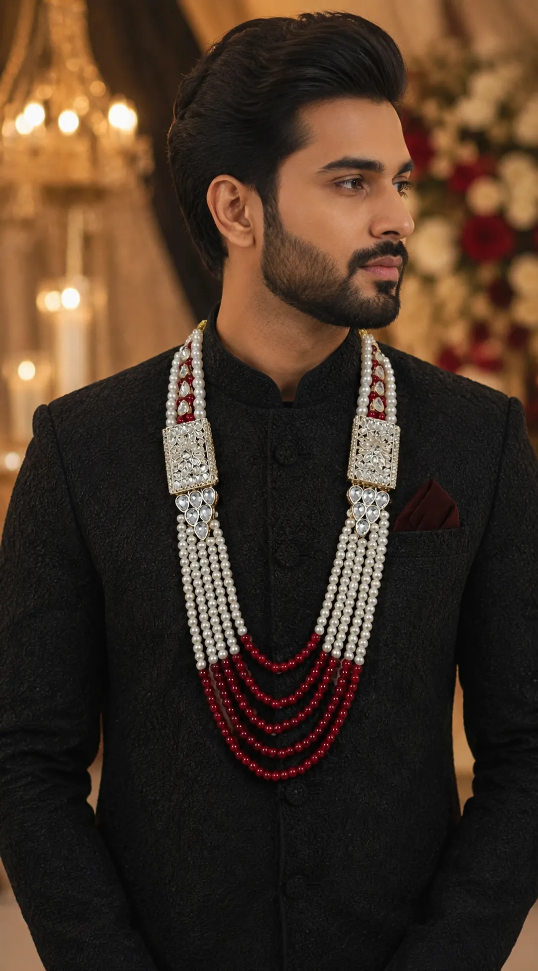Traditional Maroon Wedding Mala