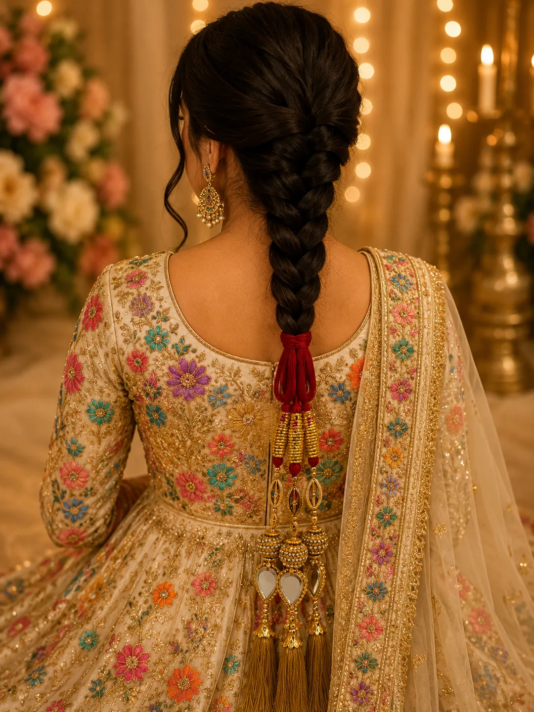 Royal Kundan Mirror Tassel Parandi
