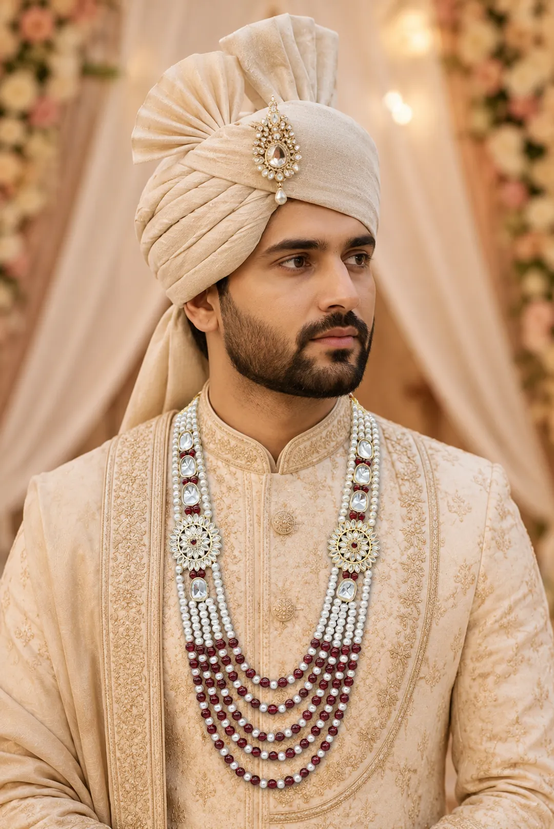 Ruby Elegance Groom Mala