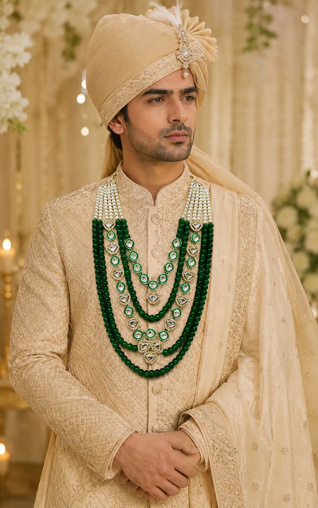 Royal Green Kundan Mala