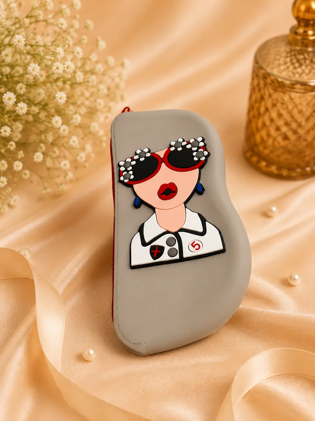 Grey Silicone Sunglass Case