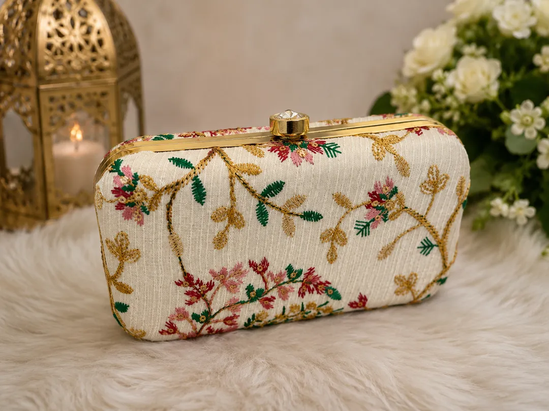 Floral Pearl Clutch