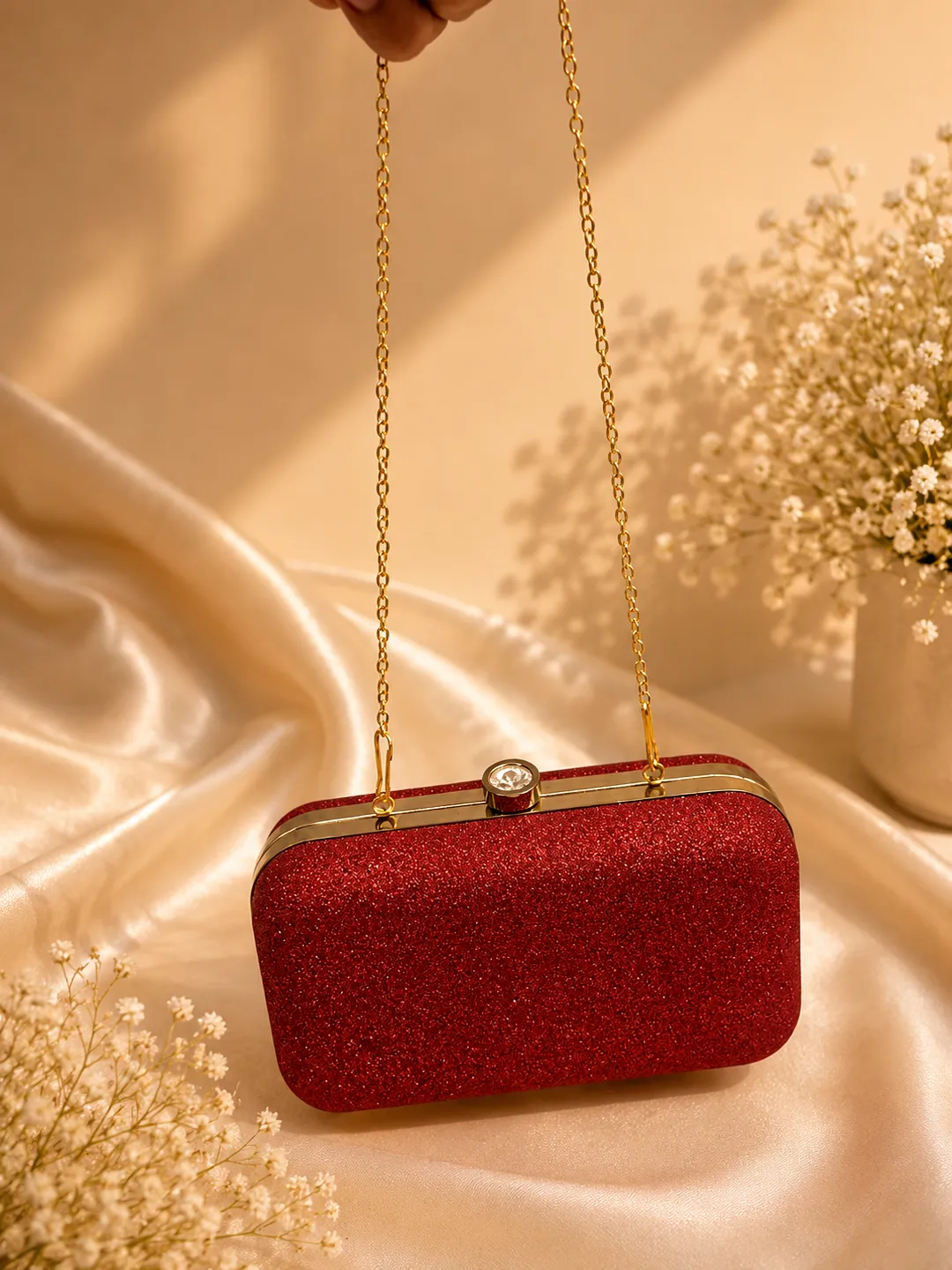 Ruby Sparkle Clutch