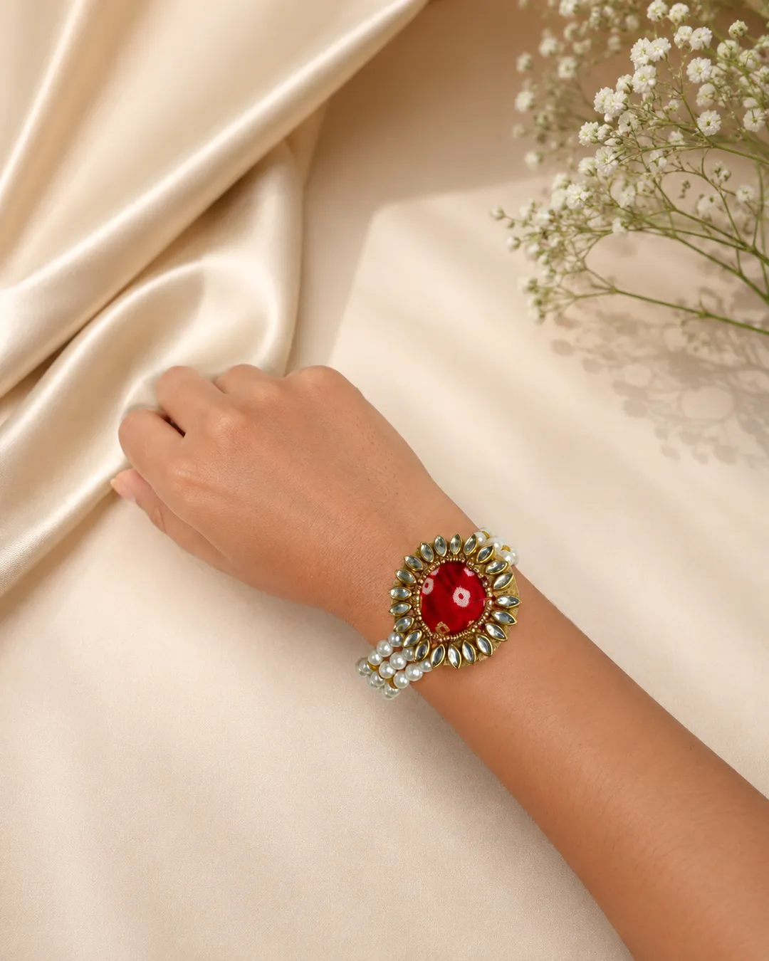 Royal Pearl Kundan Bracelet ( Pack Of 5)