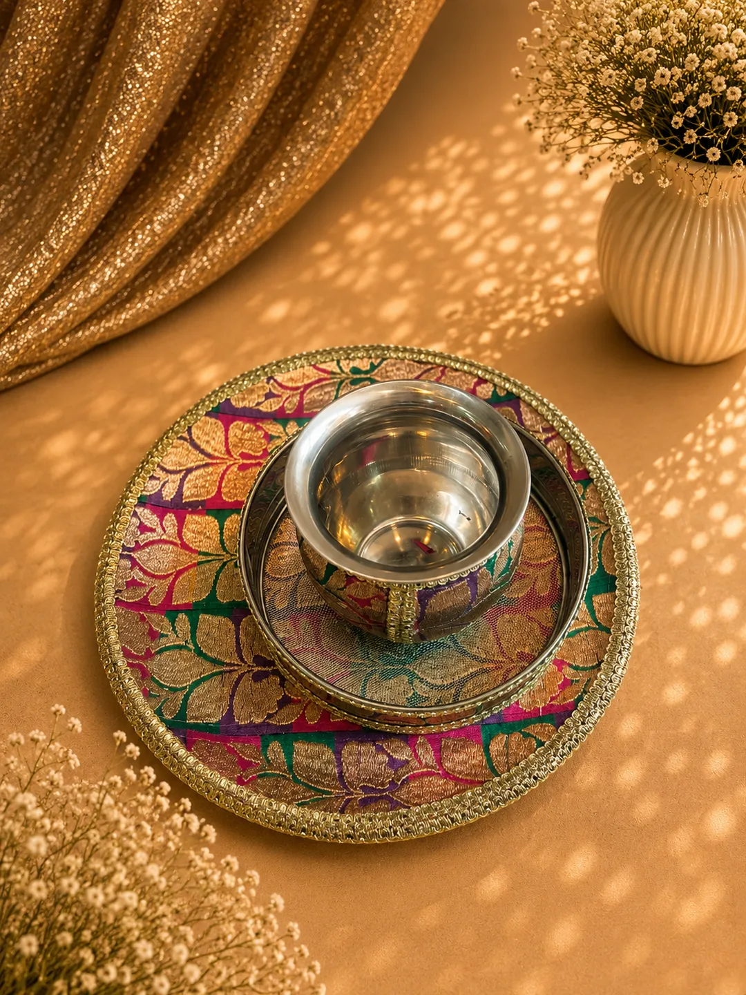 Multicoloured Karwa Thali Set