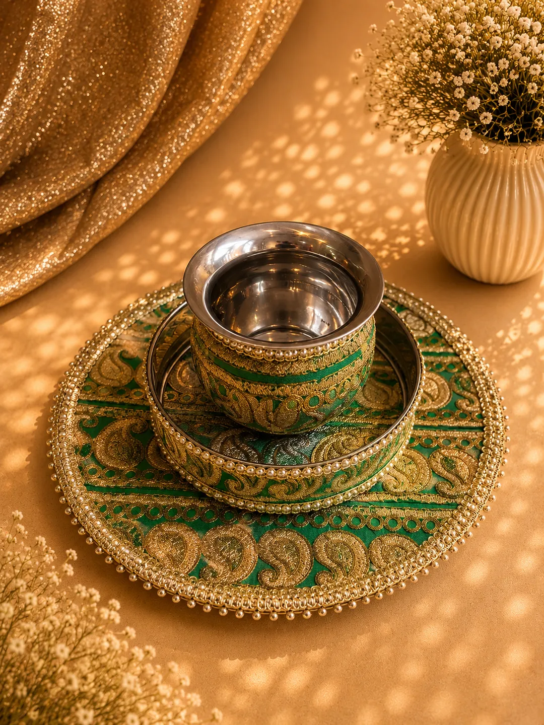 Green Traditional Karwa Set