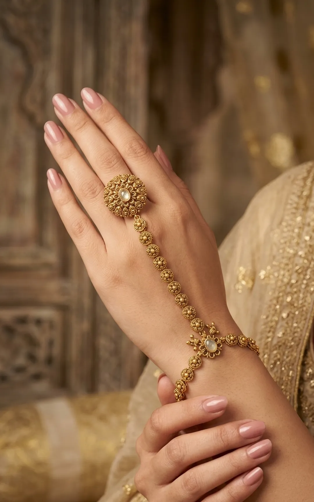 Regal Antique Gold Hathphool