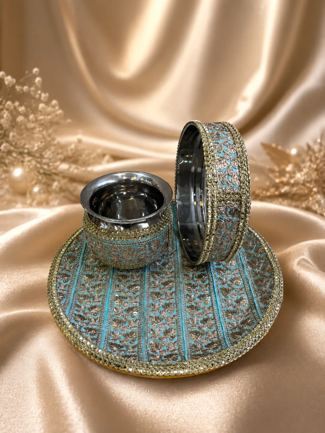 Embellished Karwa Thali Set