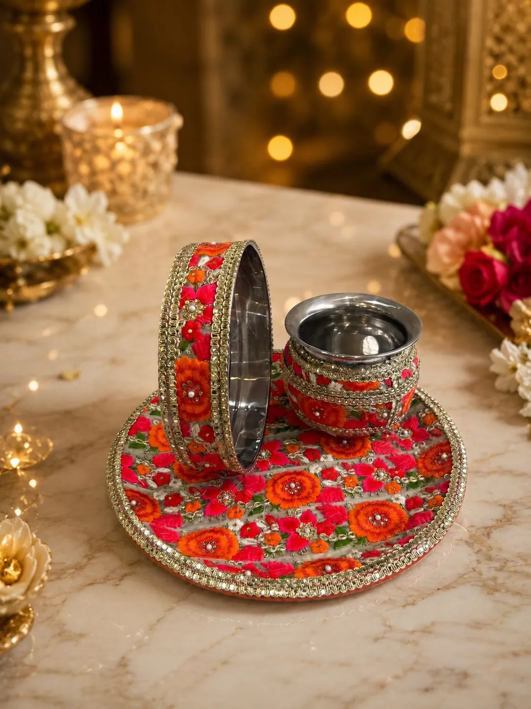 Traditional Karwa Puja Set
