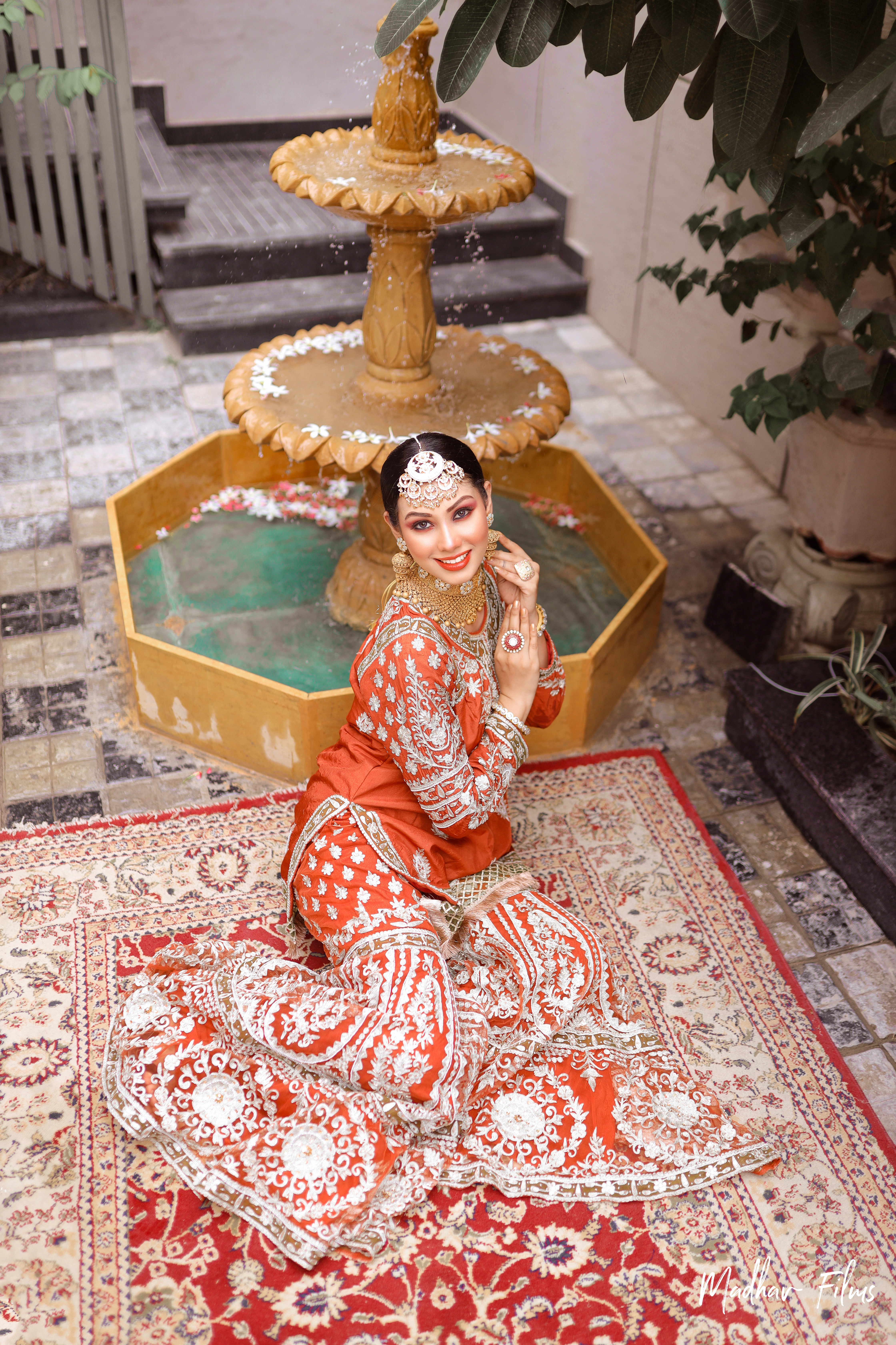 Aafreen (Orange Rust Gharara)
