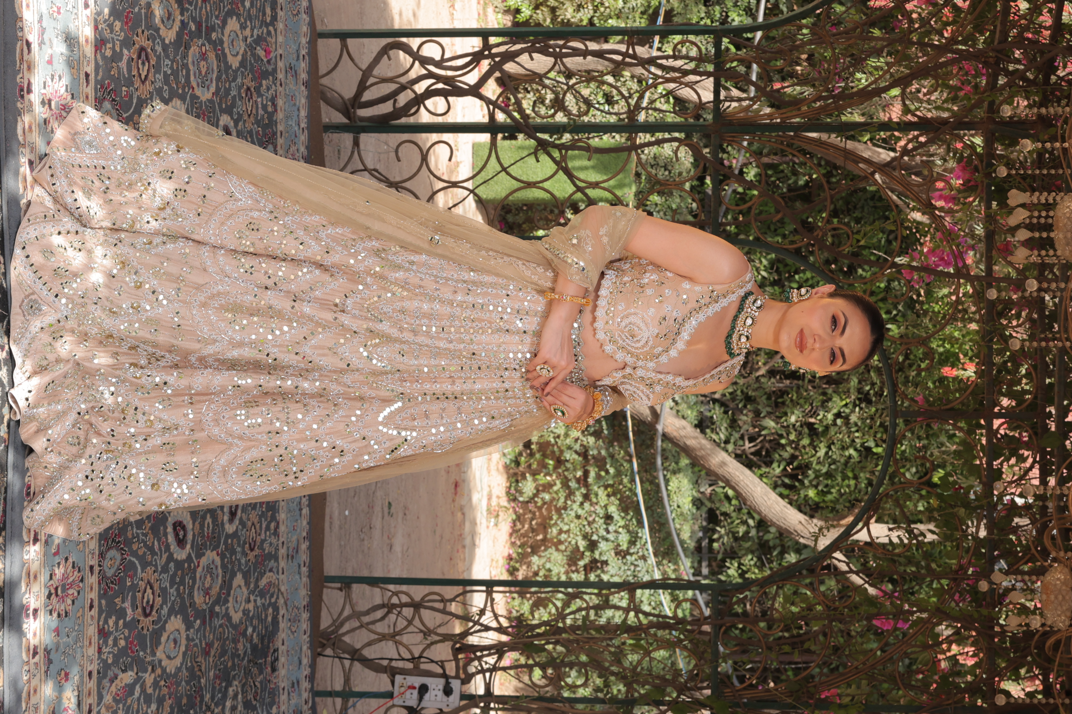 Ivory Radiance – Mirror & Pearl Work Lehenga