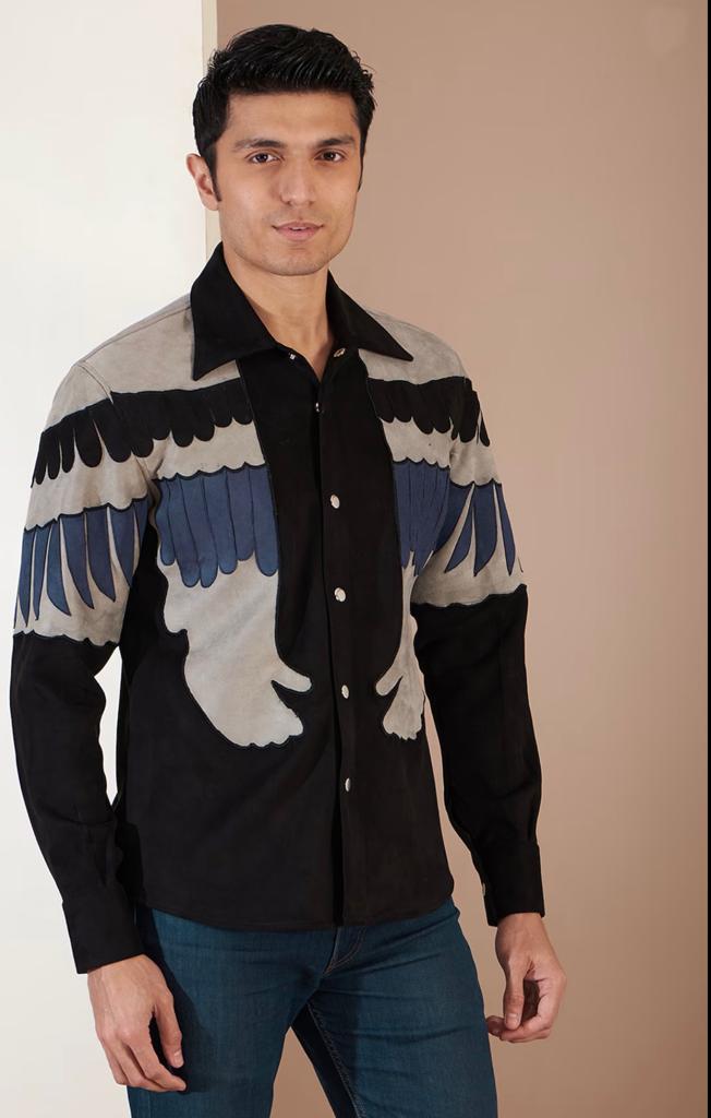 Black Suede Patchwork Jacket