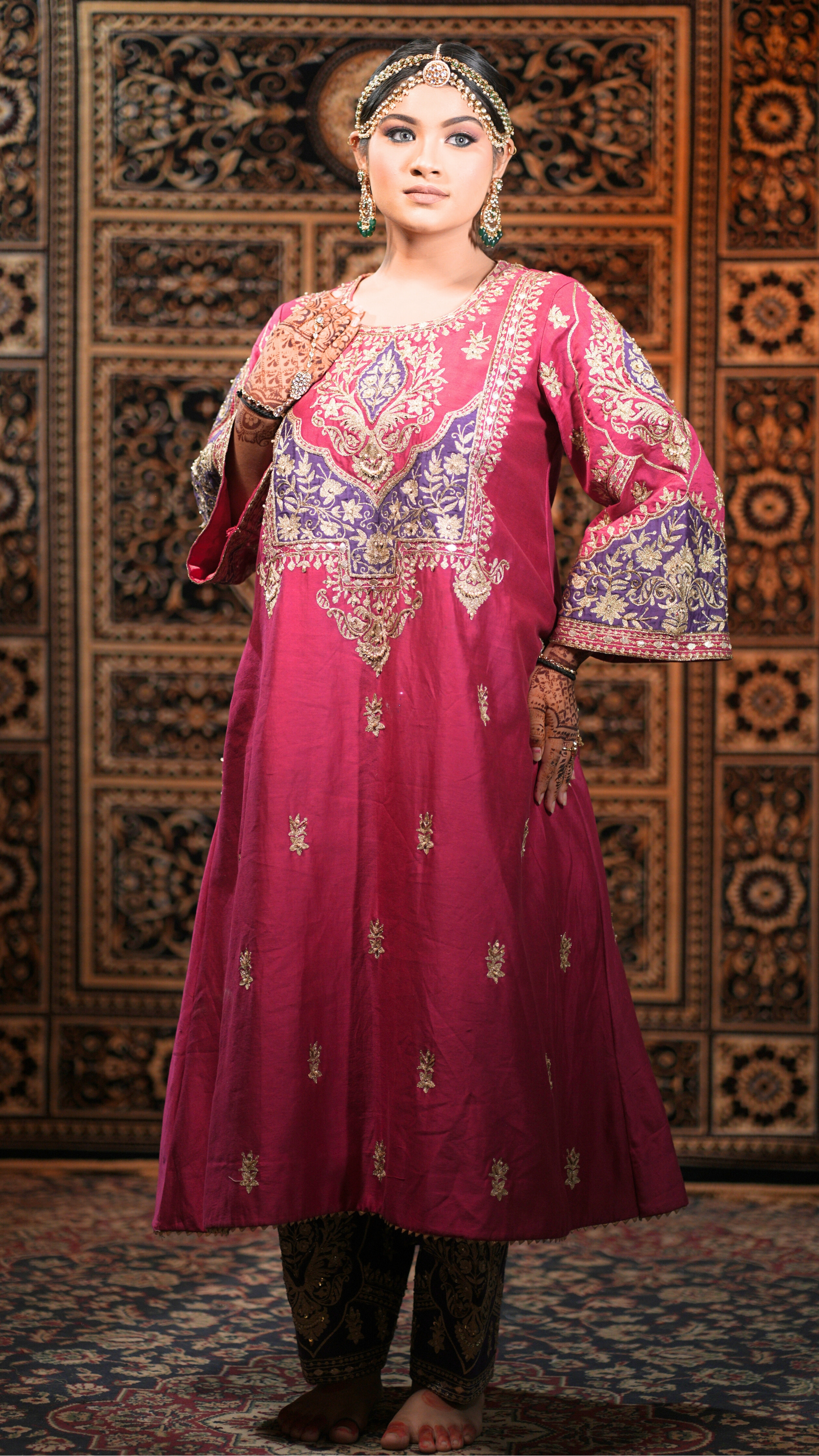 Amara (Deep Rani Pink Choga with Purple Salwar)