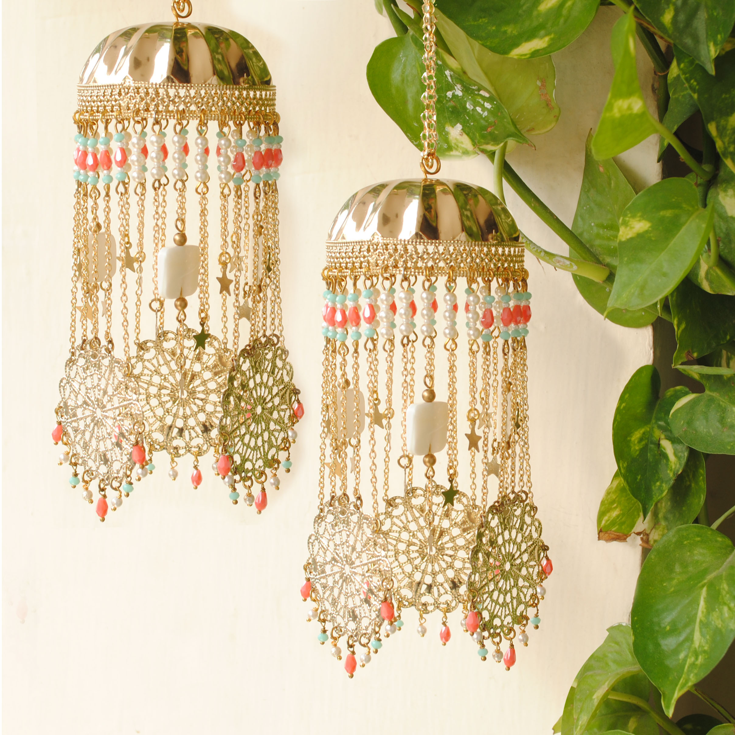 Golden Disk With Twinkling Stars Pink Mini Kaleere