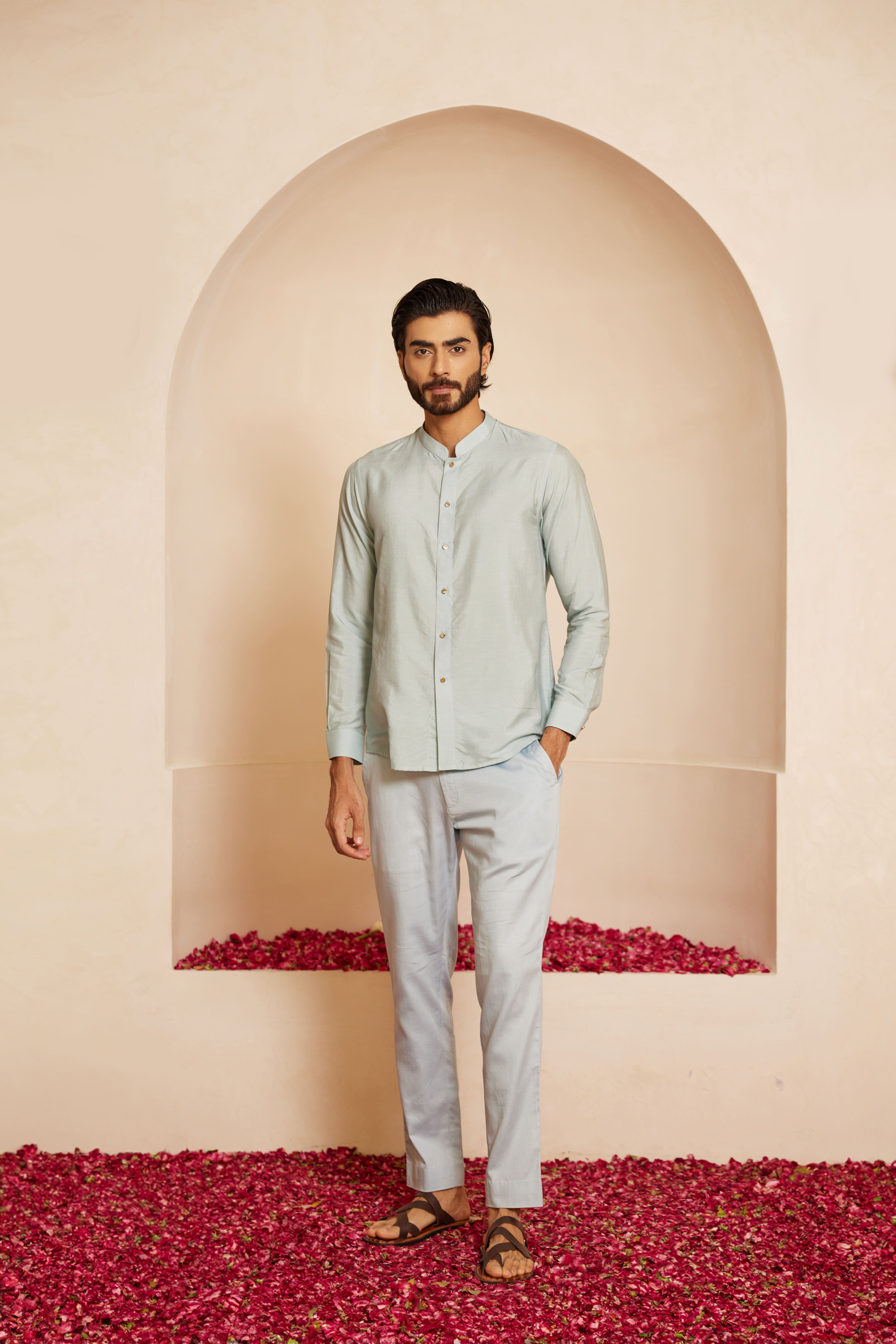 Powder Blue Short Kurta Set