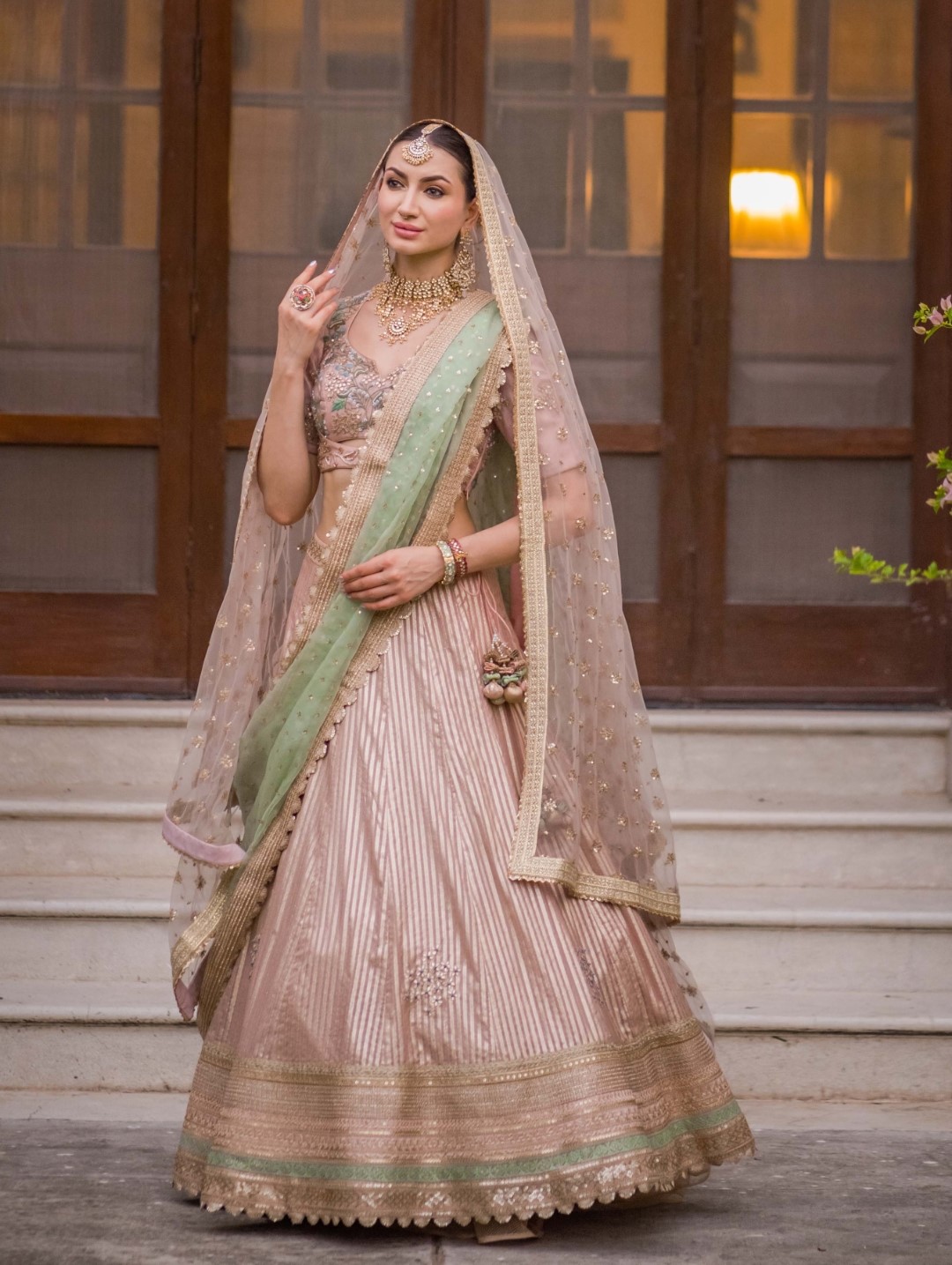Banarsi Gota Patti Lehenga with Choli and Sequience Work Dupatta (Set of 4)