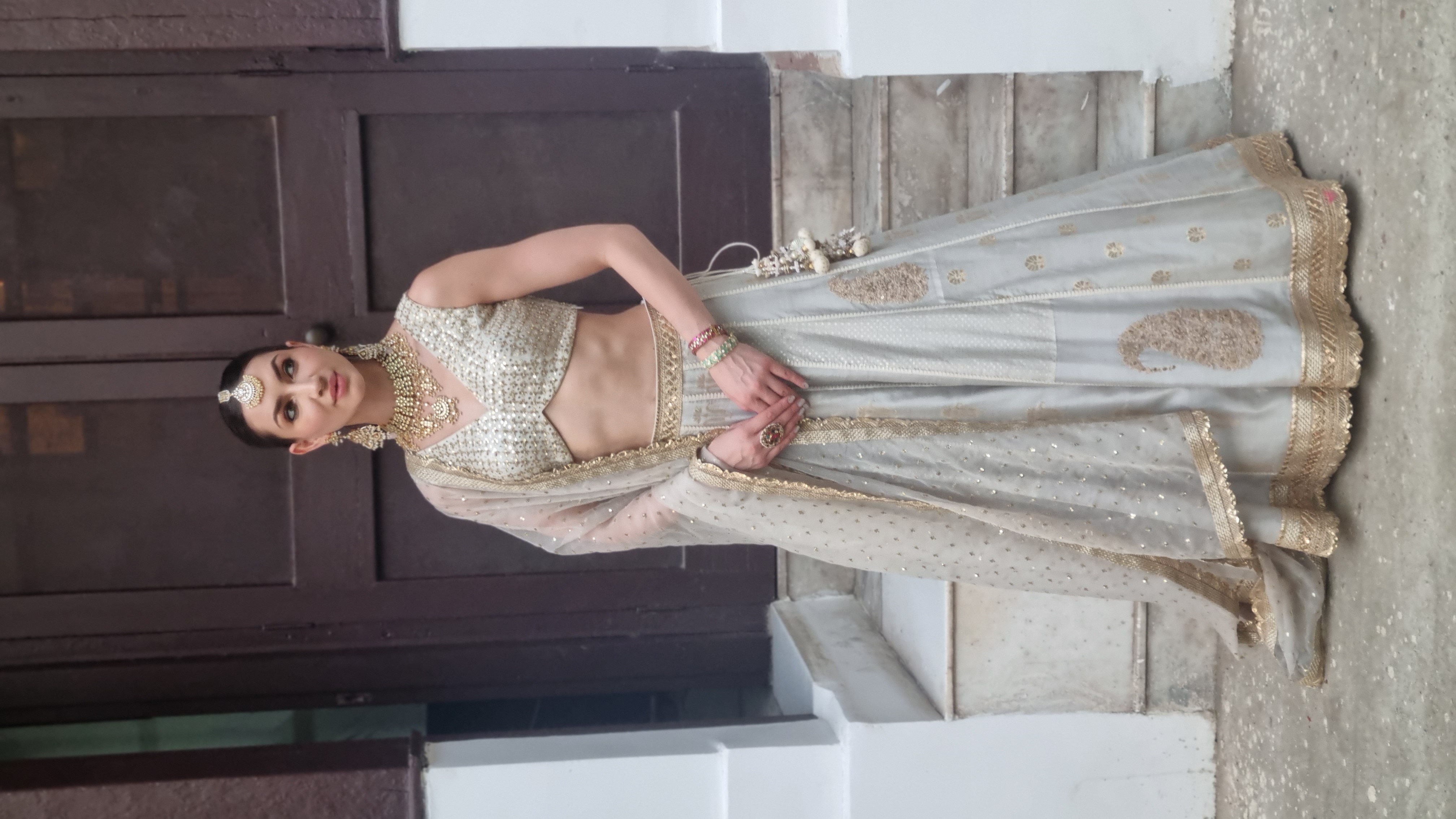 Chander Lehenga Paired with Choli and Dupatta (Set of 3)