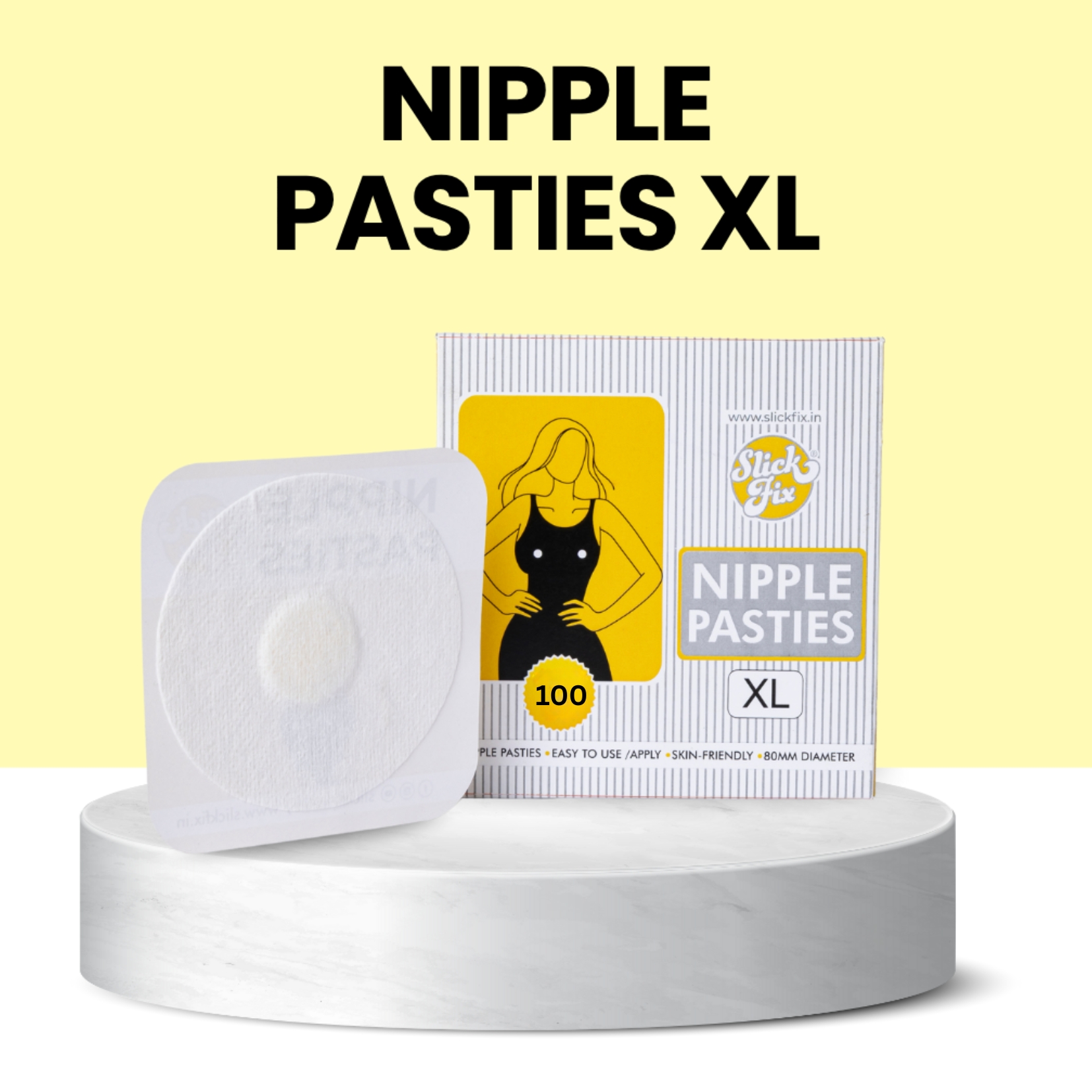 SlickFix Nipple Pasties XL - Extra Coverage, Extra Comfort-pack of 100