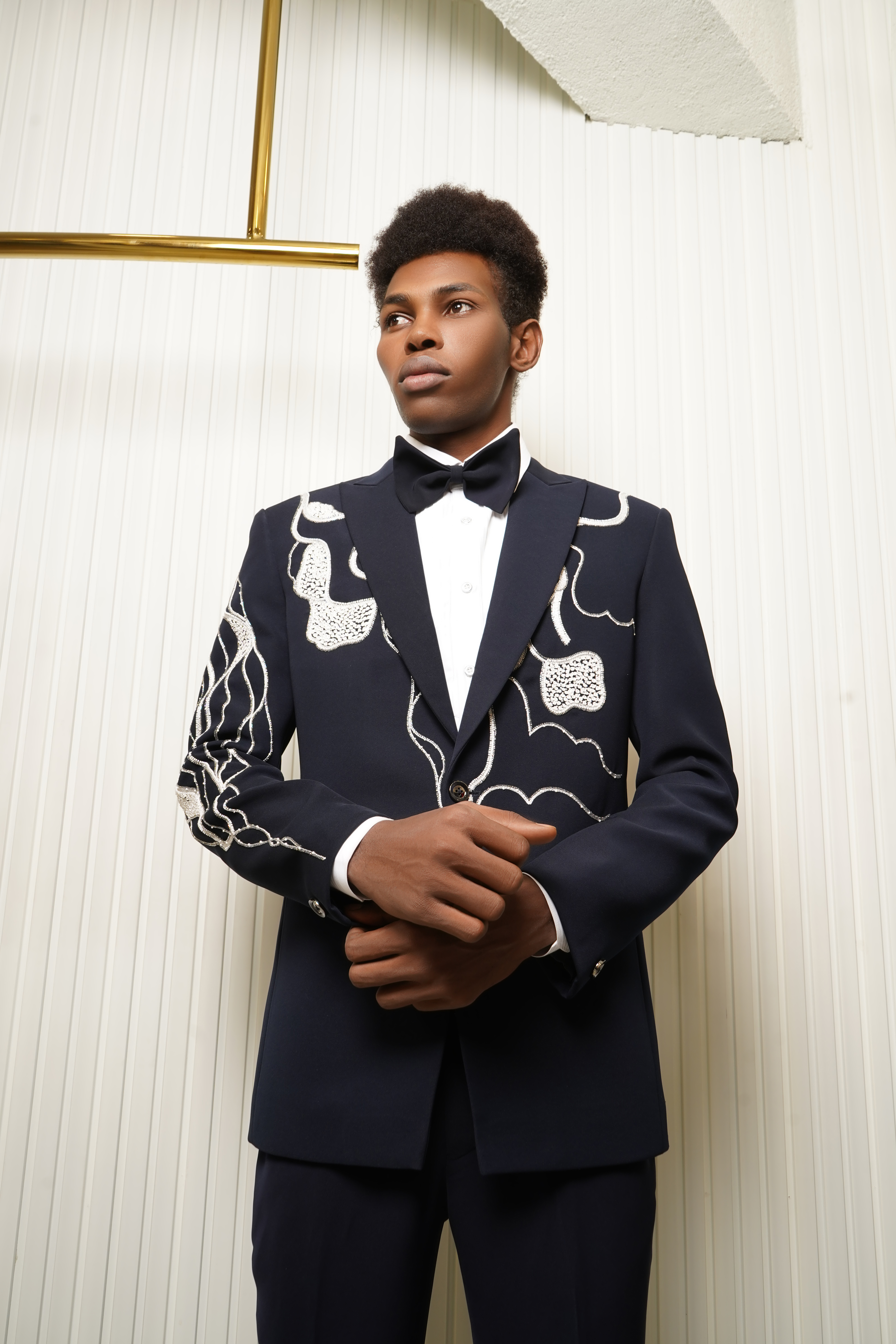Midnight Blue Embellished Tuxedo Set
