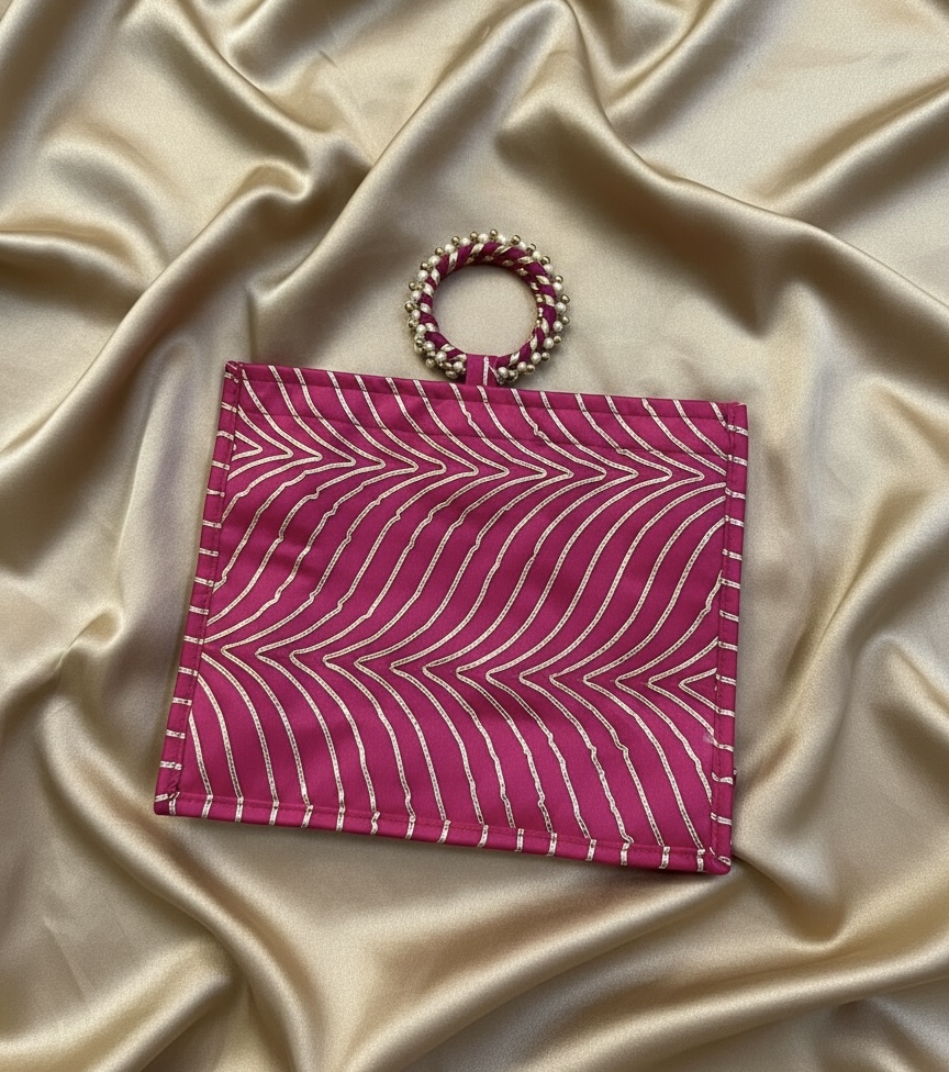 Structured Pink Pooja Bag
