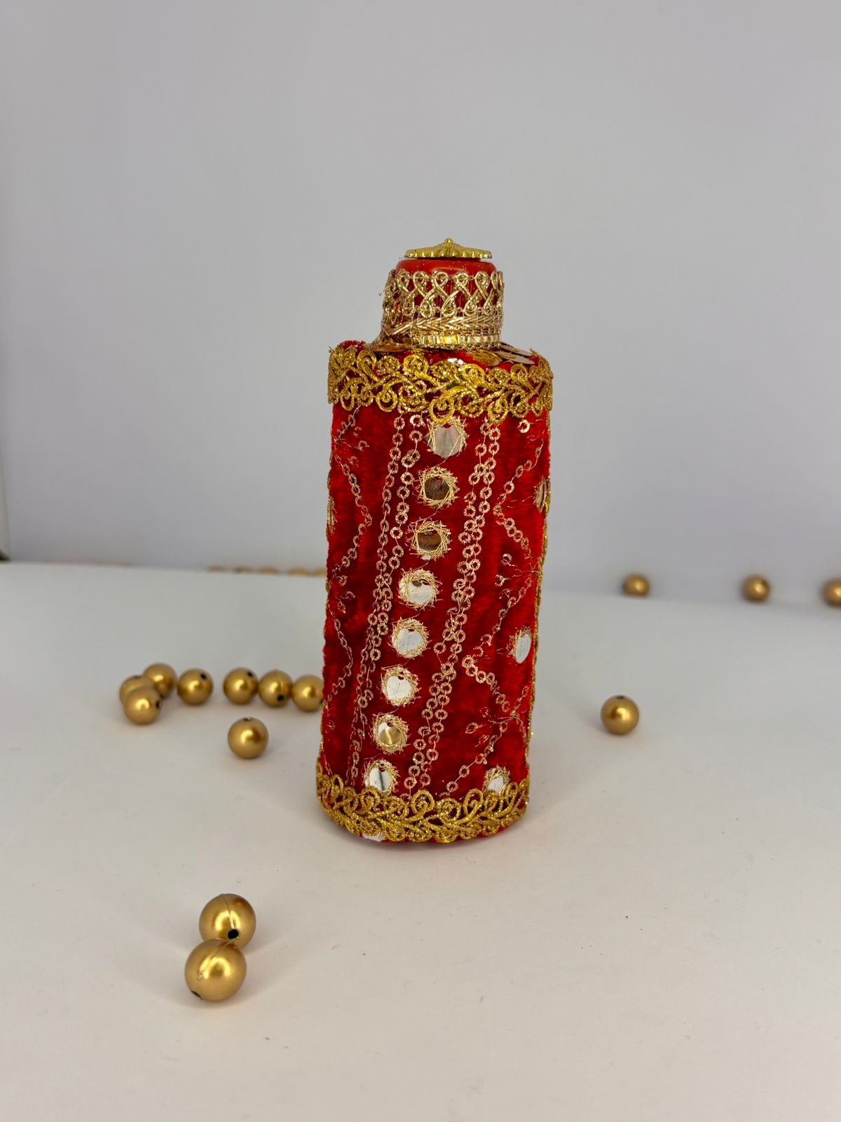 Handcrafted Red & Gold Oil Keep
