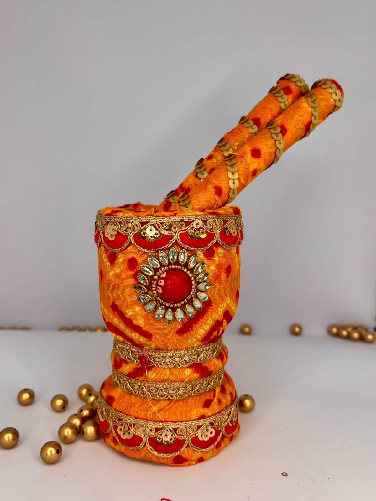 Yellow Handcrafted Okhla Musal