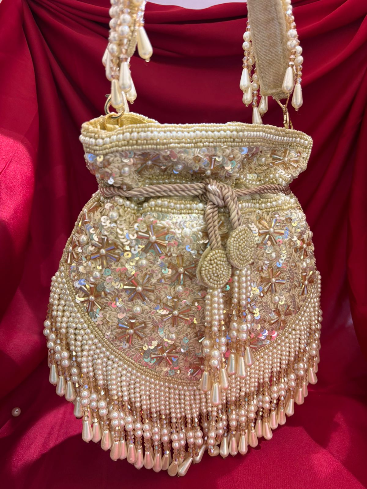 Royal Golden Pearl Potli