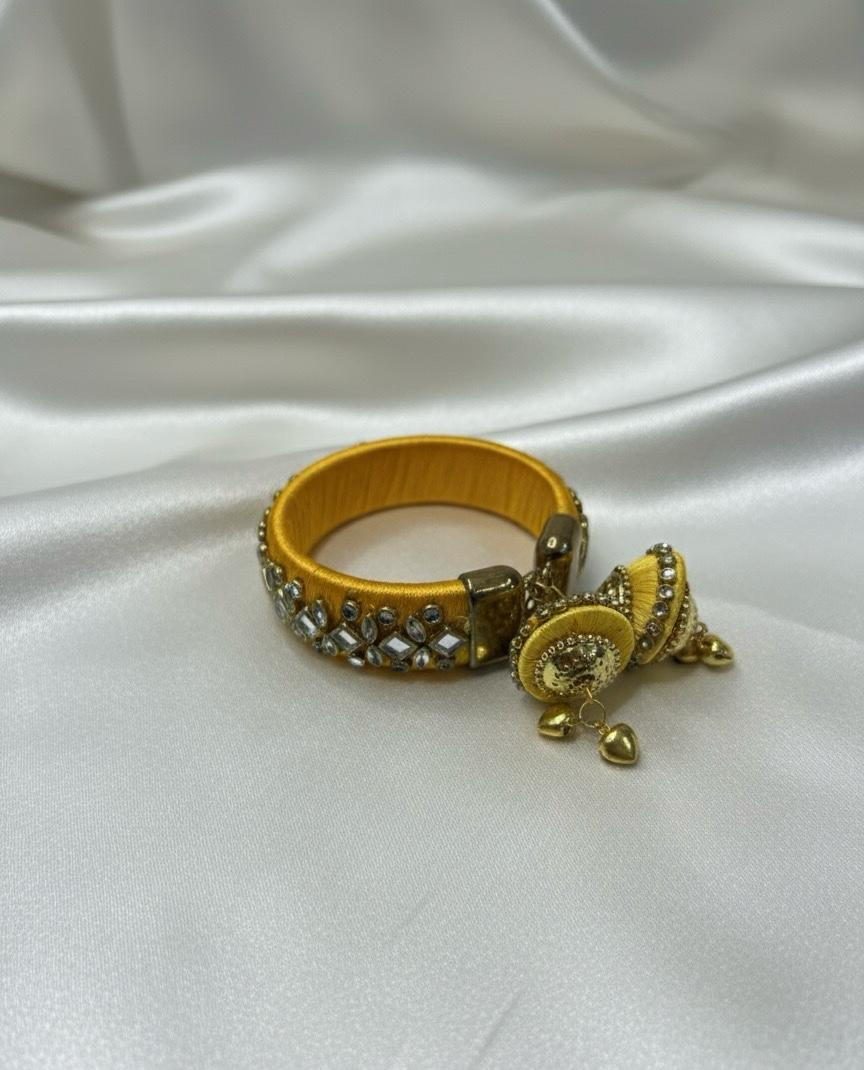 Yellow Mirror Thread Work Bracelet