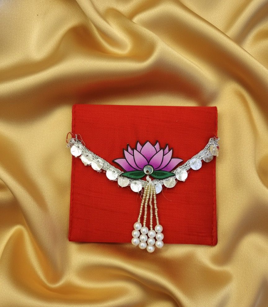 Traditional Red Lotus Ginni Pouch
