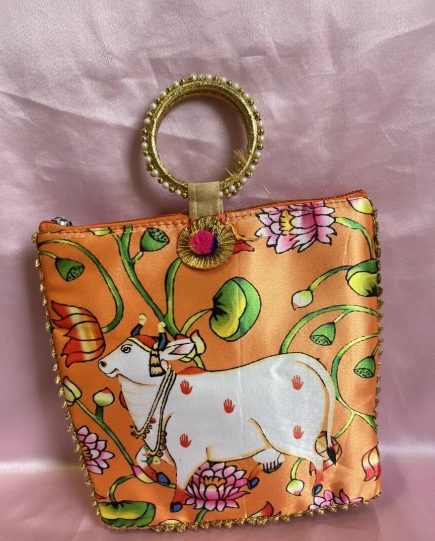 Orange Cow Design Bangri