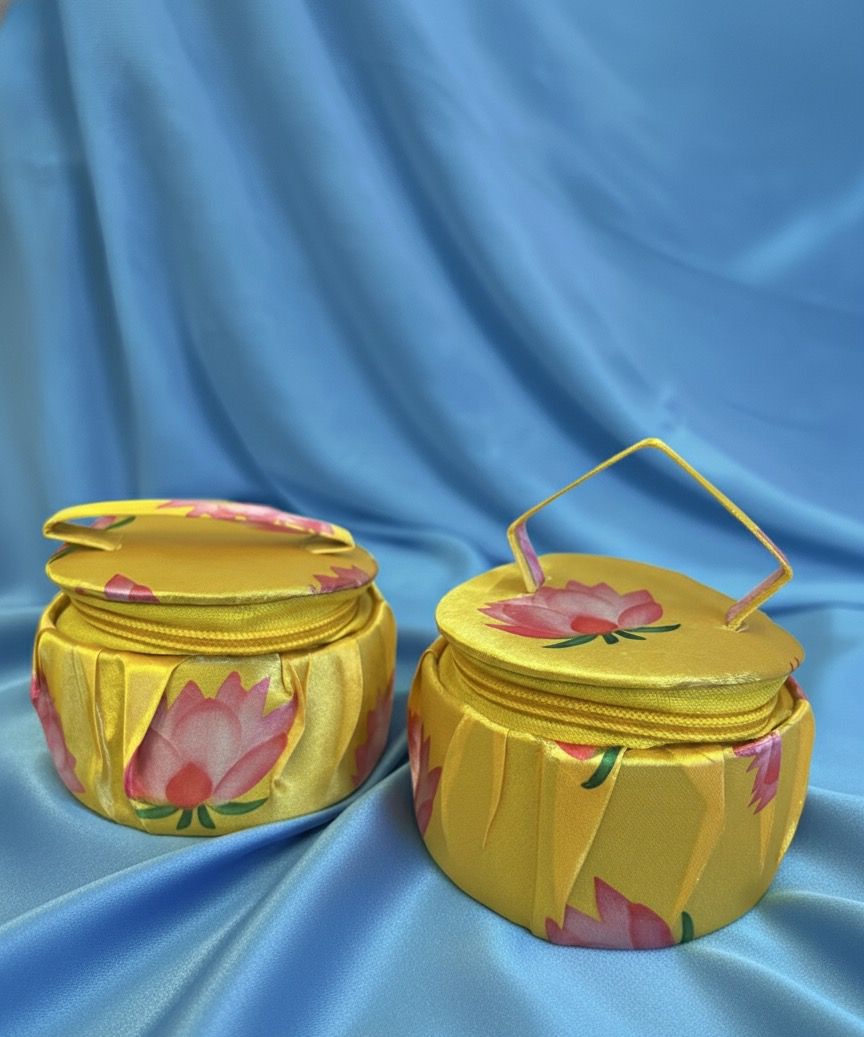 Yellow Festive Lotus Gift Pouch (Pack of 2)