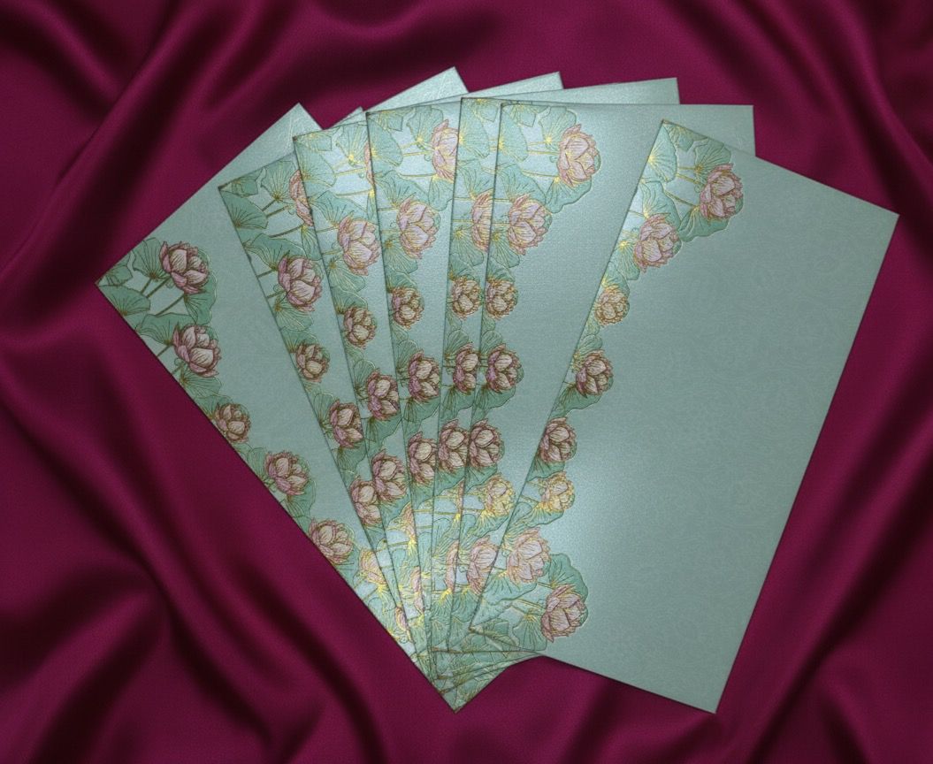 Serene Pastel Lotus Cash Gift Envelopes (Pack of 10)